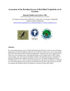 Assessment of the Breeding Success of Red-billed Tropicbirds on St. Eustatius Hannah Madden and Andrew Ellis National Park Ranger & National Park Intern (Jan – JunSt. Eustatius National Parks (STENAPA), Gallows