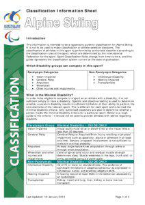 Classification Information Sheet  Introduction