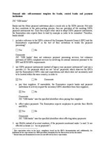 Demand side: self-assessment template for banks, central banks and payment institutions JSC 