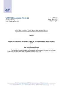 UNWTO Commission for Africa  CAF[removed]Madrid, March 2013 Original: English