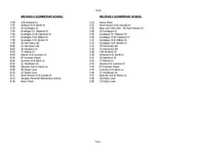 ELEM  MILFORD 1 ELEMENTARY SCHOOL 7:50 7:51 7:53