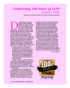 Celebrating 100 Years of IAFP JOURNALS: 1940S Prepared by the FPT Subcommittee of the 100−Year Planning Committee* D