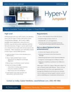 July 2014 KiZAN Technologies HYPER-V PRIVATE CLOUD JUMPSTART  Hyper-V