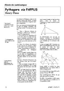 Histoire des mathématiques  Pythagore via PAPPUS