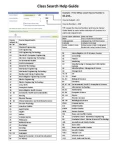 Class Search Help Guide Example: If the UMass Lowell Course Number is[removed]… 210