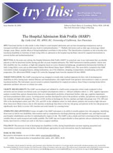 general assessment series Best Practices in Nursing Care to Older Adults From The Hartford Institute for Geriatric Nursing, New York University, College of Nursing  Issue Number 24, 2008