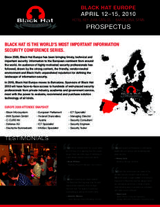 Black Hat Europe  April 12–15, 2010 R