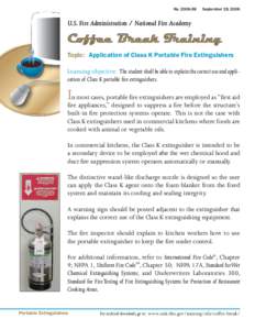 Coffee Break Training: Application of Class K Portable Fire Extinguishers
