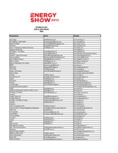 Exhibitors list 25th & 26th Marth RDS Organisation  Email