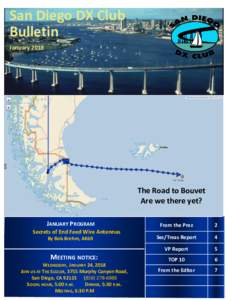 San Diego DX Club Bulletin January 2018 The Road to Bouvet Are we there yet?