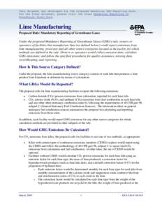 Atmosphere / Chemistry / Environment / Industrial furnaces / Lime kiln / Greenhouse gas / Emission intensity / AP 42 Compilation of Air Pollutant Emission Factors / Regulation of greenhouse gases under the Clean Air Act / Chemical engineering / Kilns / Air dispersion modeling