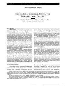 Shea Position Paper  CLOSTRIDIUM DIFFICILE-ASSOCIATED