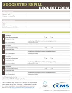 SUGGESTED REFILL  REQUEST FORM SUPPLIER INFORMATION