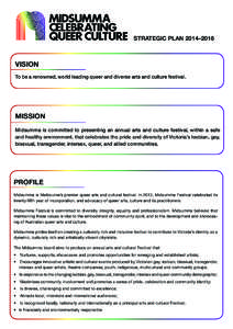 STRATEGIC PLAN 2014–2016  VISION MISSION