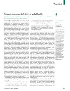 Towards a common definition of global health