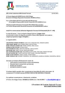 COMITATO	
  REGIONALE	
  TOSCANO	
  RUGBY	
   Via	
  Piemonte	
  52,	
  57100	
  Livorno	
   Tel.:	
  [removed]	
  –	
  Fax:	
  [removed]	
   www.rugbytoscana.it	
  -­‐	
  email:	
   crtoscano@f