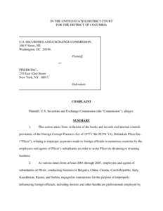 SEC Complaint: Pfizer Inc.