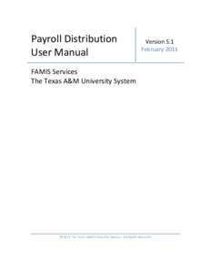       Payroll Distribution  User Manual