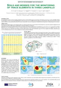 Soils and mosses for the monitoring of trace elements in three landfills