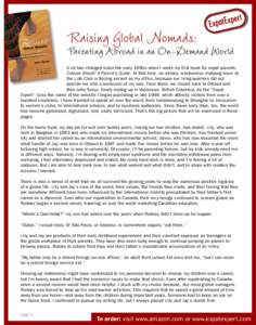 Raising Global Nomads Excerpt