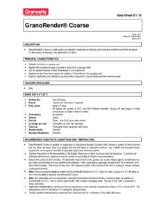 Data Sheet G1.18  GranoRender® Coarse Page 1 of 3 Resource CodeMarch 2012