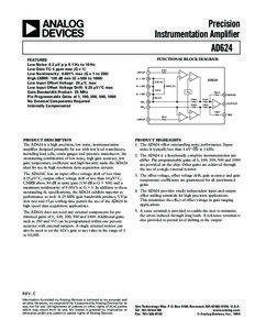 a FEATURES Low Noise: 0.2 ␮V p-p 0.1 Hz to 10 Hz