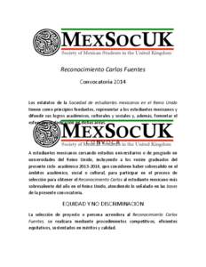    	
   Reconocimiento	
  Carlos	
  Fuentes	
   Convocatoria	
  2014	
   	
  