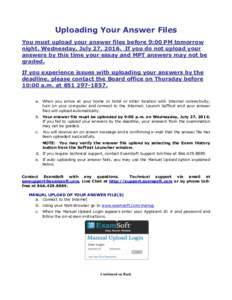 Uploading Your Answer Files