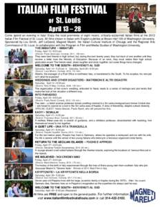 ITALIAN FILM FESTIVAL OF St. Louis  April 13 – 28