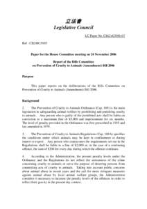 立法會 Legislative Council LC Paper No. CB[removed]Ref : CB2/BC[removed]Paper for the House Committee meeting on 24 November 2006