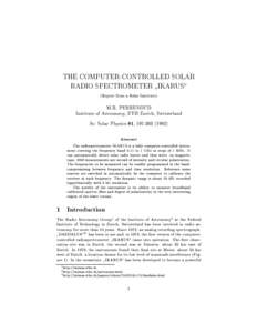 THE COMPUTER-CONTROLLED SOLAR RADIO SPECTROMETER 