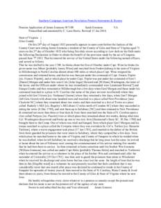 Southern Campaign American Revolution Pension Statements & Rosters Pension Application of James Emmons W7108 Sarah Emmons Transcribed and annotated by C. Leon Harris. Revised 13 Jan[removed]VA