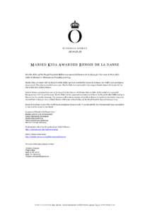 KUNGLIGA OPERANMARIKO KIDA AWARDED BENOIS