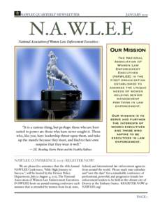 NAWLEE QUARTERLY NEWSLETTER!  JANUARY 2013 N.A.W.L.E.E National Association of Women Law Enforcement Executives