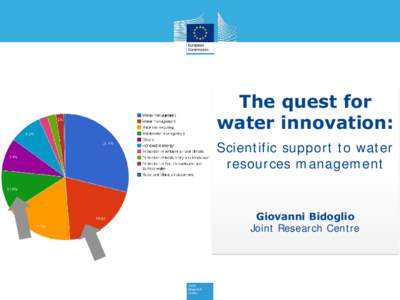 The quest for water innovation: Scientific support to water resources management  Giovanni Bidoglio