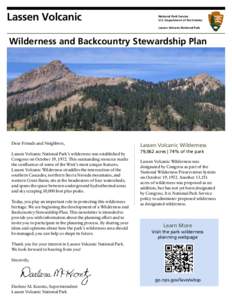 Lassen National Forest / Wilderness / National Wilderness Preservation System / Pacific Crest Trail / Cascade Range / Lassen Volcanic National Park / Caribou Wilderness / Wilderness study area / Geography of the United States / Geography of California / Protected areas of the United States