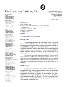 Tax Executives Institute, Inc[removed]OFFICERS President ROBERT J. McDONOUGH Polaroid Corporation Waltham, Massachusetts
