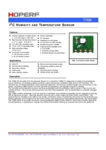 I 2C H UM IDITY  AND TE M P E R A T U R E S E N S O R