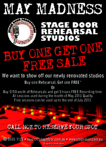 May Madness Stage Door Rehearsal Studios  e