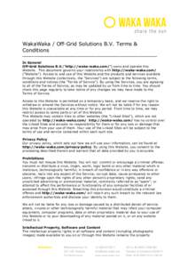    WakaWaka / Off-Grid Solutions B.V. Terms & Conditions  ____________________________________________________________