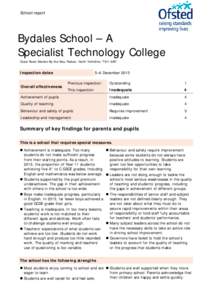 PROTECT - INSPECTION: (SCC - Sent for Final Sign-Off, 429641, Bydales School - A Specialist Technology College) Type=QA, DocType=Inspection Report, Inspection=429641, ISPUniqueID=