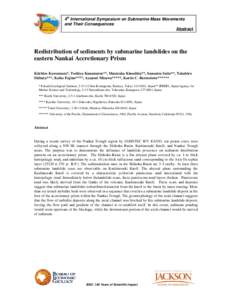 Sedimentology / Environmental soil science / Geology of Japan / Nankai Trough / Accretionary wedge / Turbidite / Submarine landslide / Sediment / Landslide / Geology / Plate tectonics / Physical oceanography