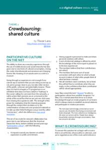  AC/E digital  culture ANNUAL REPORT  2014  THEME 2 