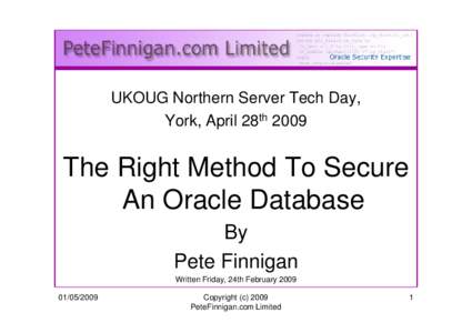 Database management systems / Pete Finnigan / Oracle Database / Oracle Corporation / Copyright law of the United States / Copyright / Password / Database / Data / Software / Information