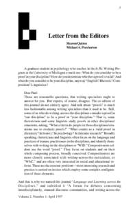 Writing / Academia / Rhetoric / Pedagogy / Critical thinking / Interdisciplinarity / Curriculum / Writing Across the Curriculum / LSU Communication across the Curriculum / Education / Knowledge / Cognition