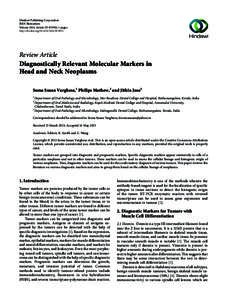 Hindawi Publishing Corporation ISRN Biomarkers Volume 2013, Article ID[removed], 6 pages http://dx.doi.org[removed][removed]Review Article