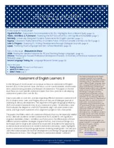 AccELLerate!  Fall 2010 Volume 3: Issue 1  The Quarterly Review of the National Clearinghouse for English Language Acquisition