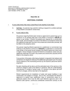 TARIFF SCHEDULE SUN VALLEY GENERAL IMPROVEMENT DISTRICT DATE ISSUED: DECEMBER 09, 2014 LAST REVISED: APRIL 14, 2009  RULE NO. 23