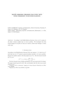 ˝ ERDOS–SZEKERES THEOREM FOR POINT SETS WITH FORBIDDEN SUBCONFIGURATIONS  1
