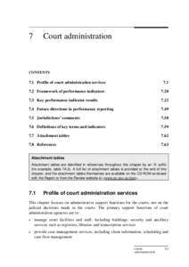 Chapter only - 7 Court administration - Report on Government Services 2009